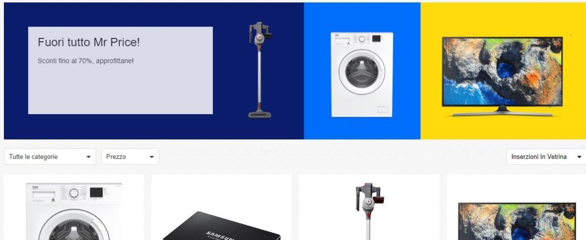 FUORI TUTTO MR PRICE! con sconti fino al 70% su eBay - 