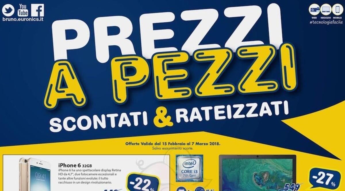 Volantino Euronics Febbraio 2018: PREZZI A PEZZI con sconti fino al 7 Marzo - 