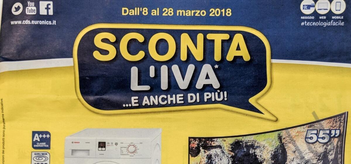 Euronics SCONTA L'IVA nel volantino valido fino al 28 Marzo: Ecco le migliori offerte - 
