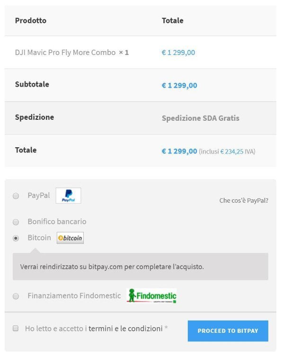 E' possibile comprare Droni DJI pagando in Bitcoin - 