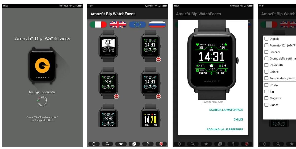 Cambiare WatchFaces su Amazfit Bip con un'app Italiana - 
