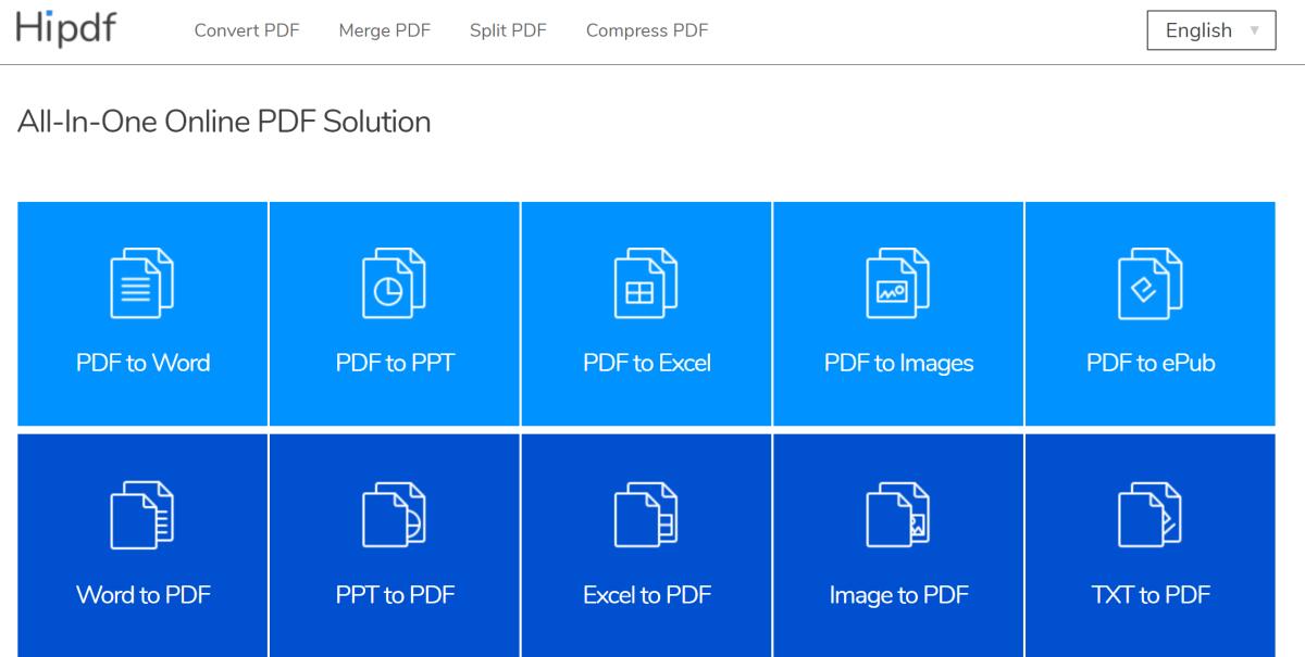 Hipdf: Unire, dividere e convertire PDF in tanti formati Online - 