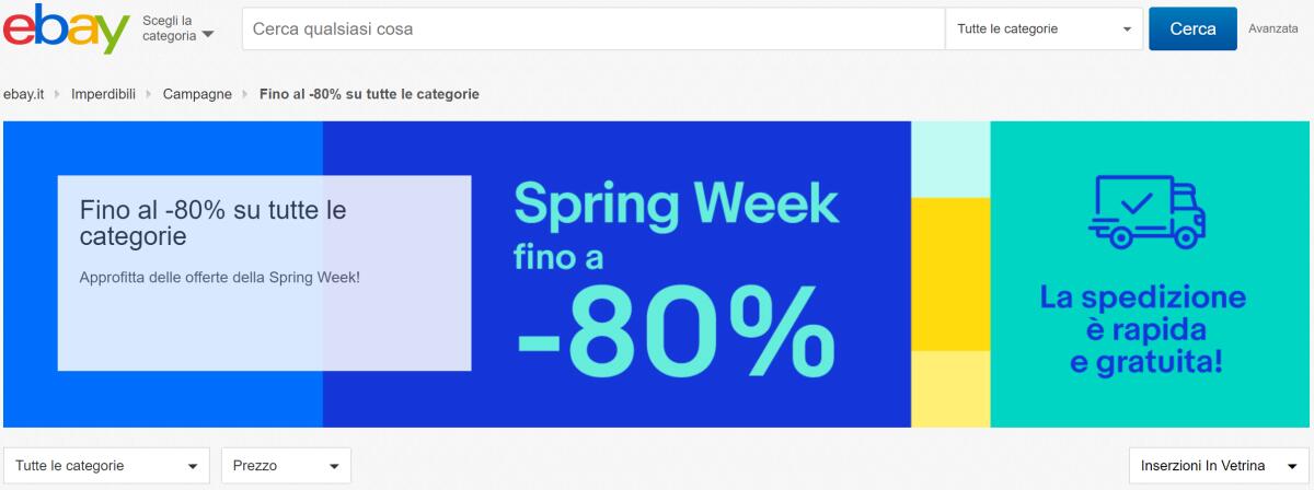 Su eBay scatta la Spring Week: Sconti per una settimana - 