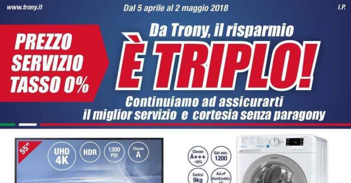 Trony lancia il Volantino il Risparmio è Triplo fino al 2 Maggio - 