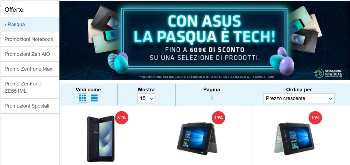 ASUS sconta fino a 600€ tanti prodotti fino a Martedì 3 Aprile - 