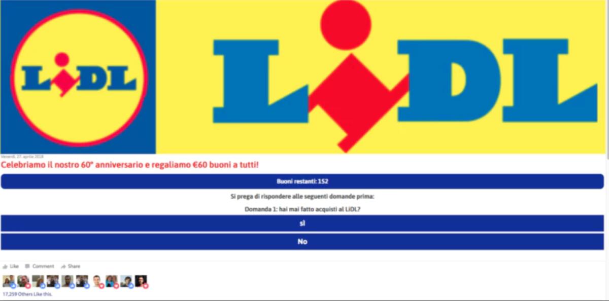 Bufala WhatsApp: Lidl non regala 60€ in Buoni per Anniversario - 