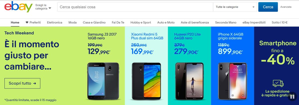 Su eBay scatta il TECH WEEKEND: Tanti prodotti in sconto per tutto il fine settimana - 