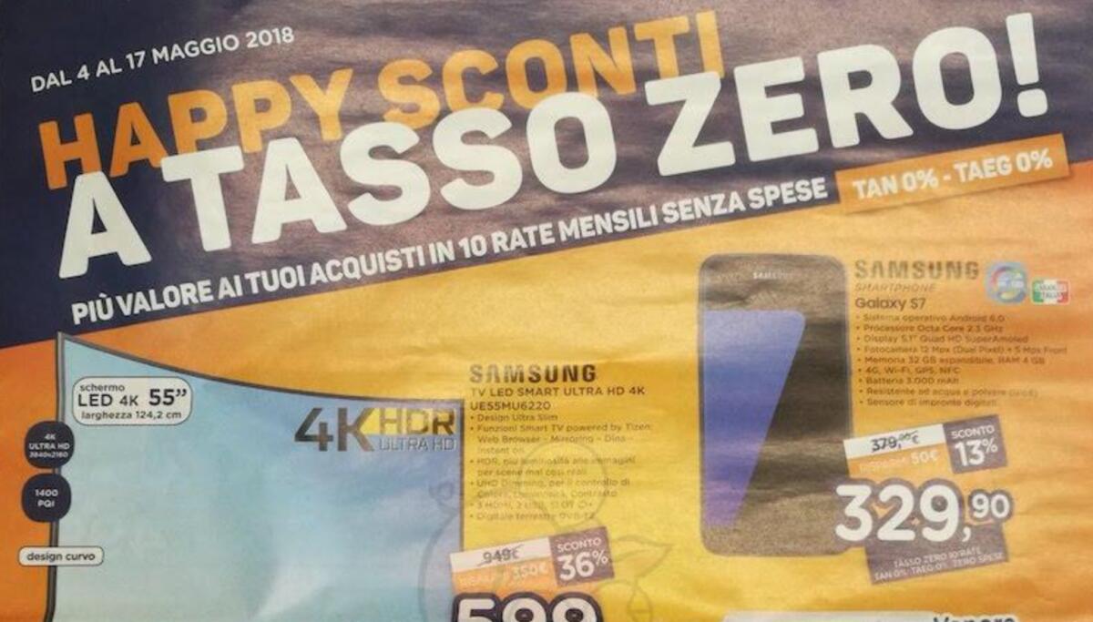 Volantino Unieuro 4-17 Maggio 2018: Happy Sconti a tasso zero! - 