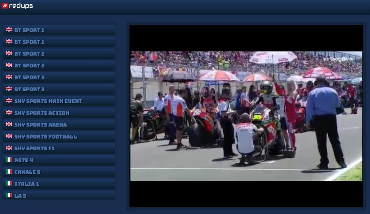 Diretta Streaming Calcio, F1, MotoGP Su Redups - 
