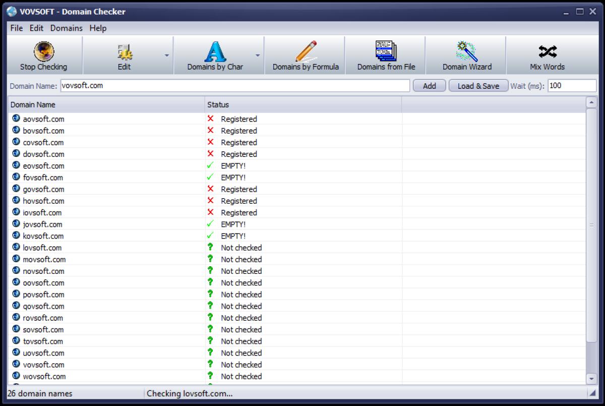 Ottenere informazioni sullo stato di un dominio con Domain Checker - 