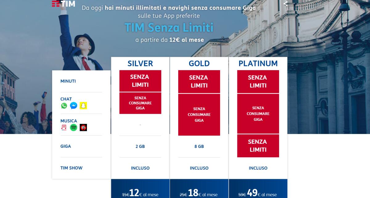 TIM Senza Limiti per avere Minuti e anche GB illimitati - 
