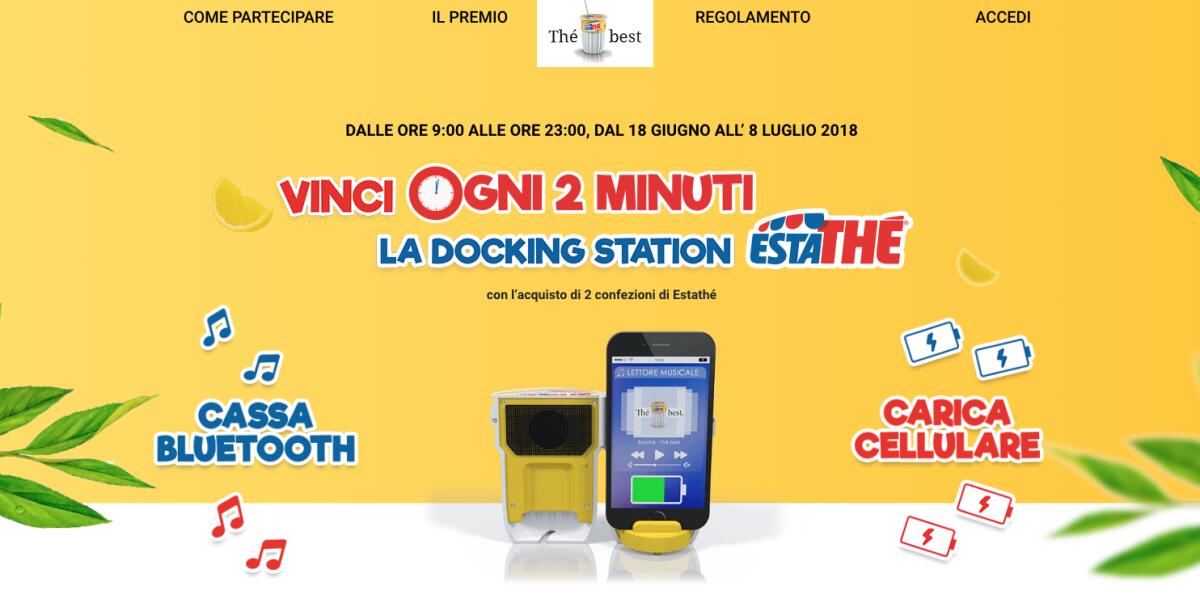 Vinci Una Docking Station Ogni 2 Minuti Con Estathé - 