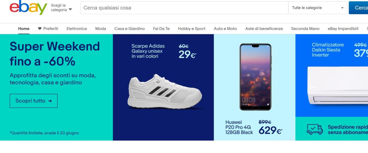 Su eBay è già scattato il SUPER WEEKEND fino a Luglio - 