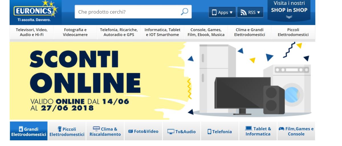 Euronics.it rilancia gli SCONTI ONLINE fino al 27 Giugno - 