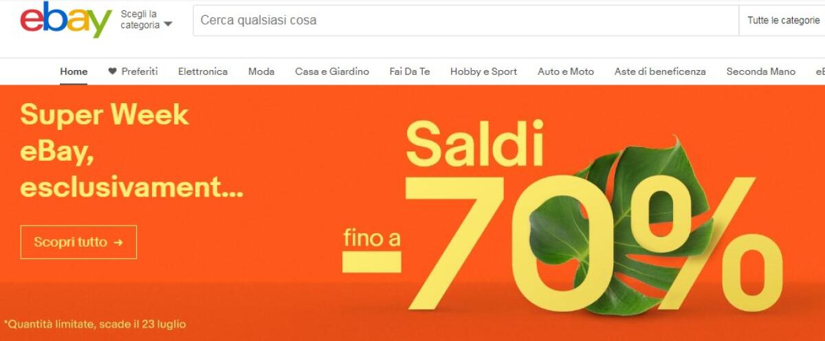 Che weekend di sconti su eBay con i SUMMER SALE - 