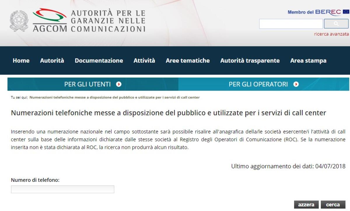 Come riconoscere i Call Center: Ecco il servizio ufficiale di AGCOM - 