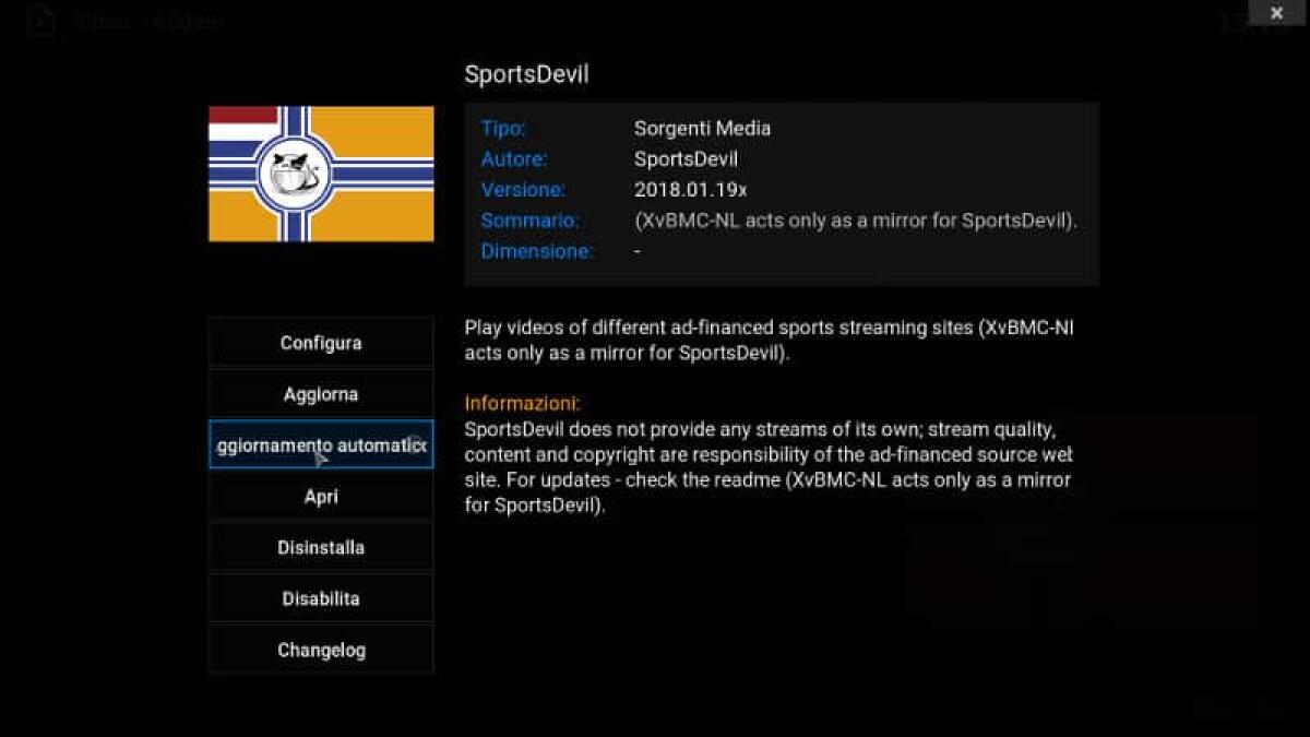 Download ultima versione SportsDevil per Kodi [Luglio 2018] - 