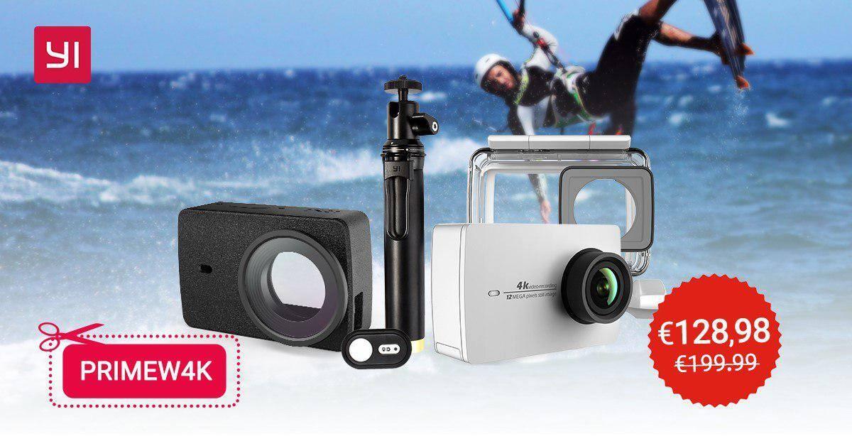 OFFERTA Yi 4K + Asta Selfie Bluetooth + Custodia Subacquea A 128,98 Euro - 