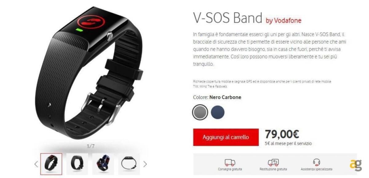 V-Sos Band: Bracciale SOS Emergenza Per Anziani E Outdoor - 