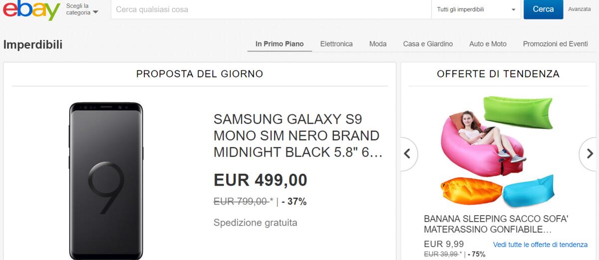 GLI IMPERDIBILI di eBay: S9 e Note 8 a 499 euro e P20 Pro a 629 euro - 