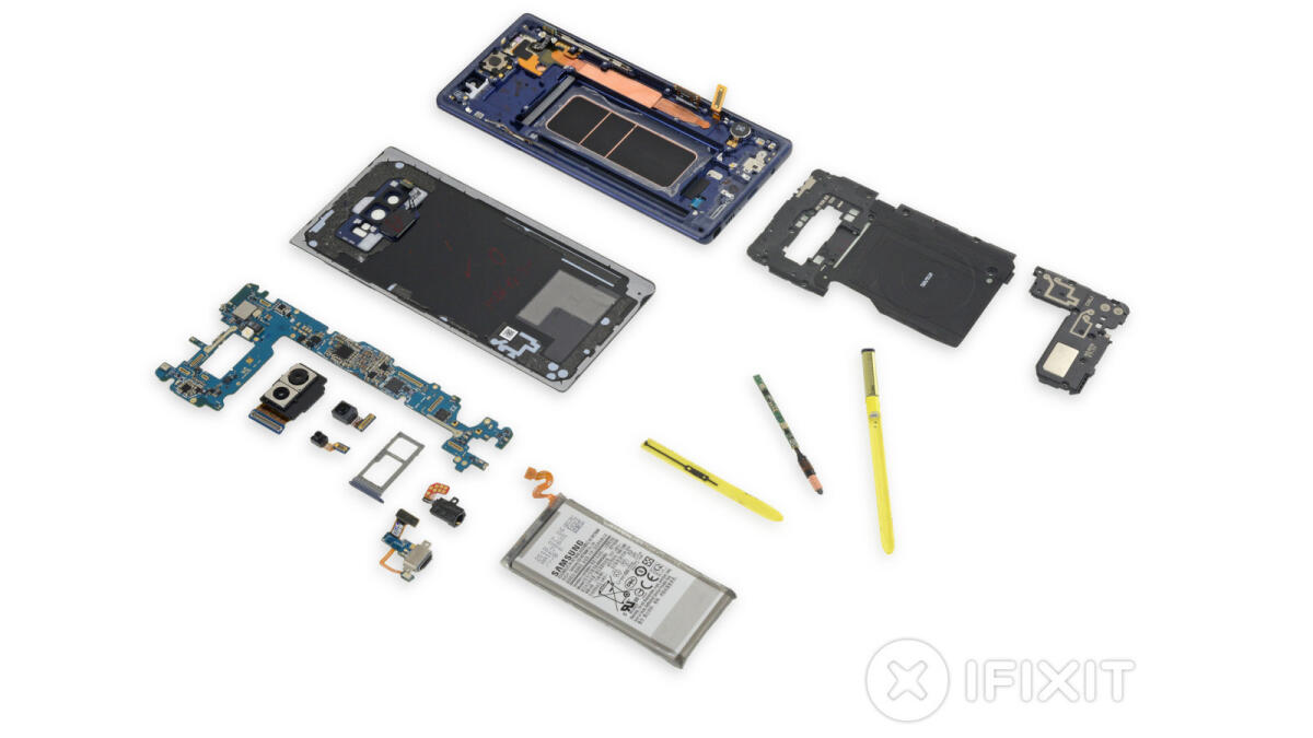Samsung Galaxy Note 9 smontato da iFixit: Riparabilità solo 4 su 10 - 