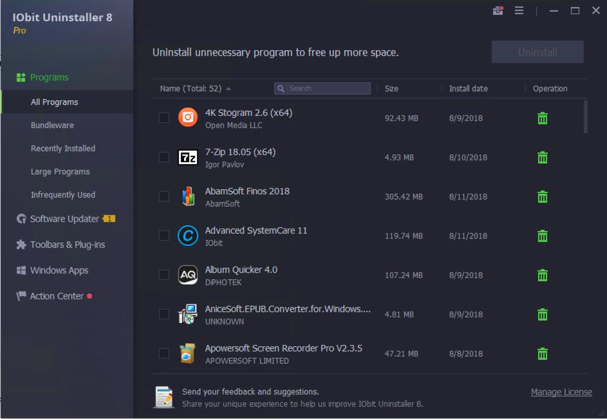 Disinstallare Programmi, Plugin dei browser e App di Windows - 