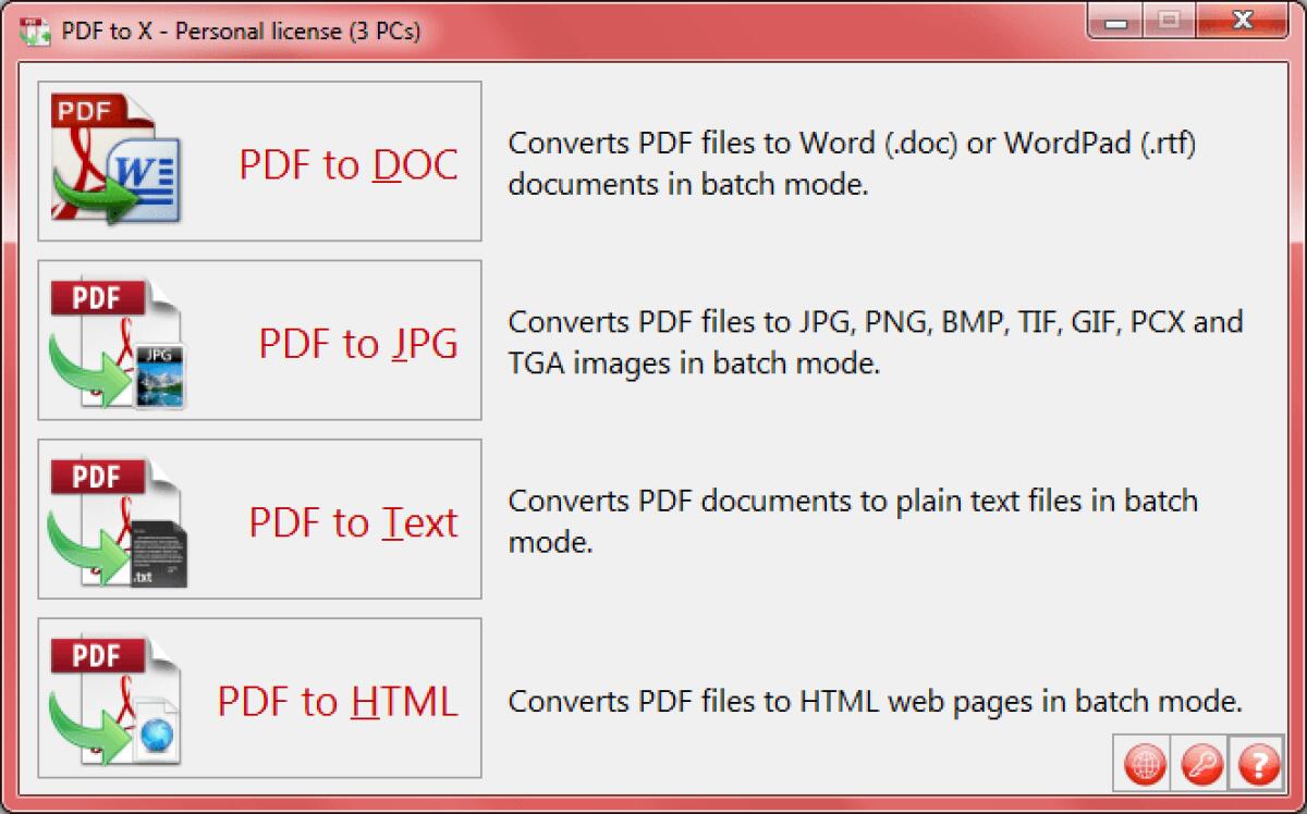 Convertire PDF in DOC/RTF/HTML/TXT/JPG/GIF/PNG/BMP/TIF - 