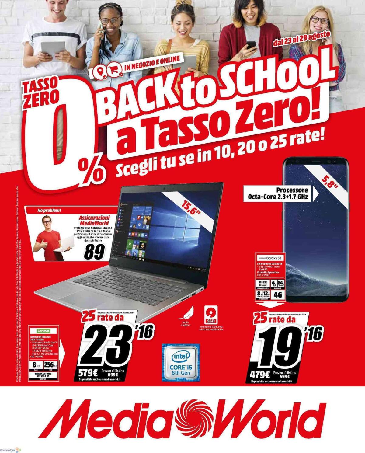 Volantino MediaWorld con promo BACK TO SCHOOL fino al 29 agosto 2018 - 