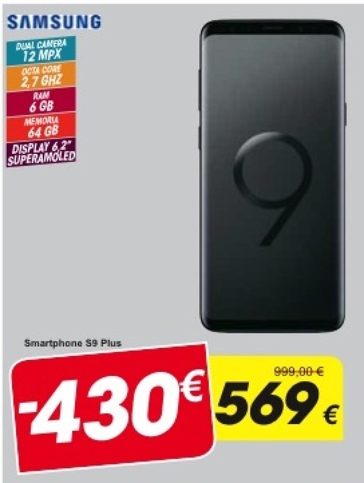 Samsung Galaxy S9 Plus Miglior Prezzo 569 Euro Da Carrefour - 
