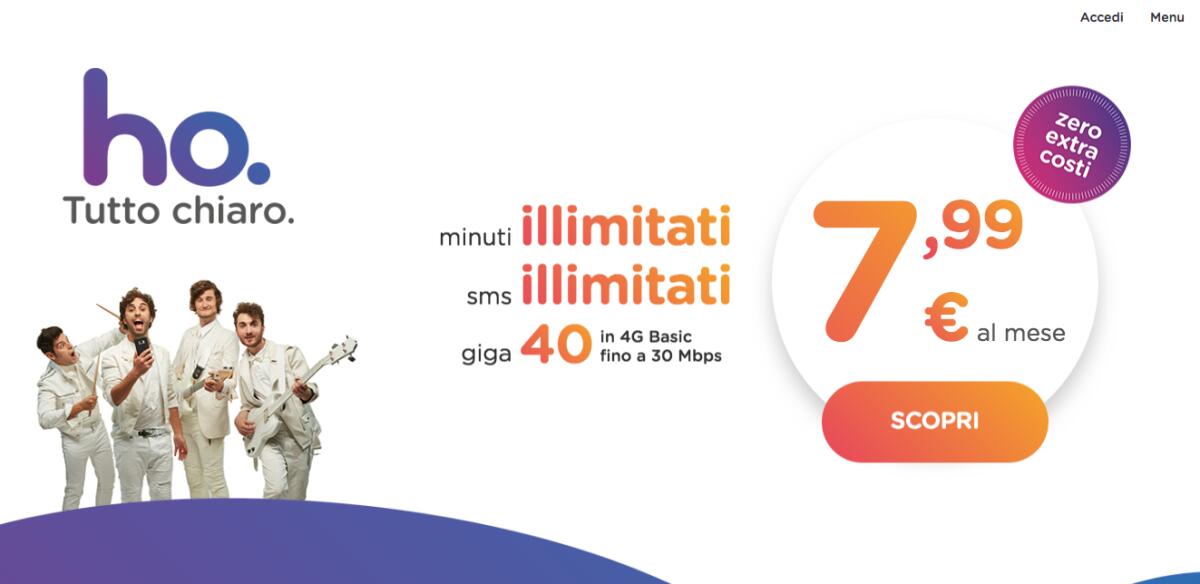 Addio All'Offerta Ho. Mobile Da 6.99 Euro Con 40 Giga Di Internet - 