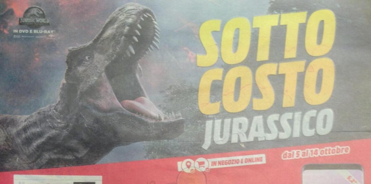 MediaWorld lancia il SOTTOCOSTO JURASSICO nel volantino di Ottobre - 