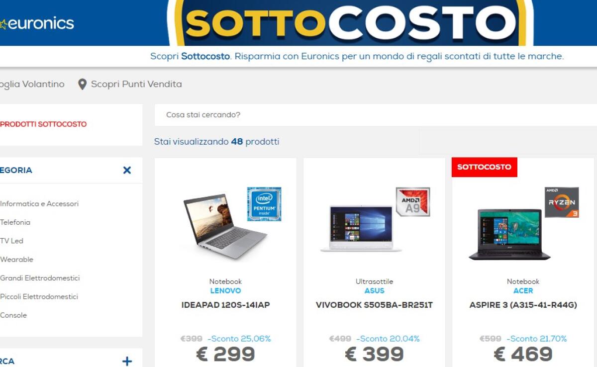 Da Euronics scatta il SOTTOCOSTO DAVVERO! online e nel Volantino - 