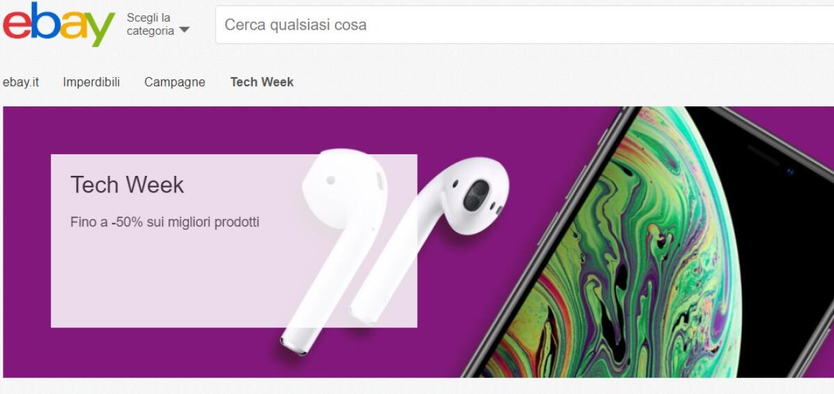 Su eBay è scattata la TECH WEEK con sconti fino al 50% - 
