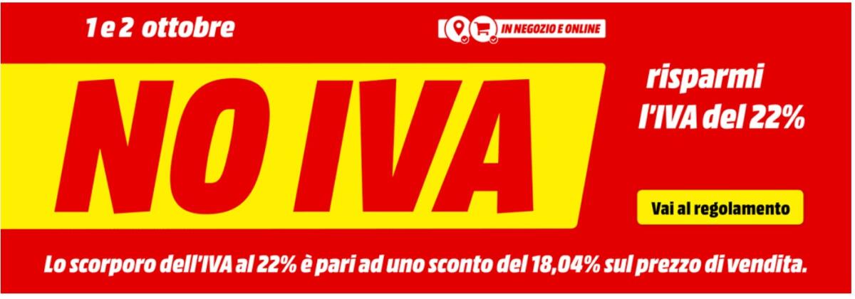 #NOIVA MediaWorld 1-2 Ottobre: Correte a comprare - 