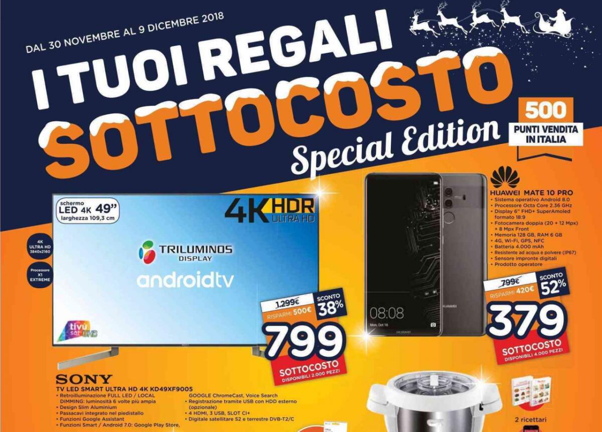 Volantino Unieuro SOTTOCOSTO fino al 9 dicembre: Mate 20 e iPhone XS Max in promo - 