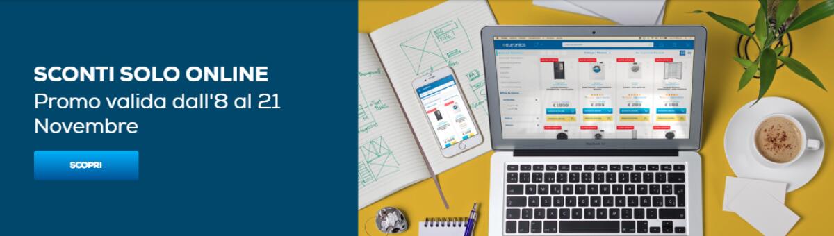 SCONTI SOLO ONLINE da Euronics online fino al 21 novembre - 