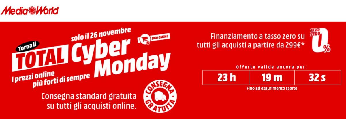 Total Cyber Monday MediaWorld: Il gran finale con prezzi folli - 