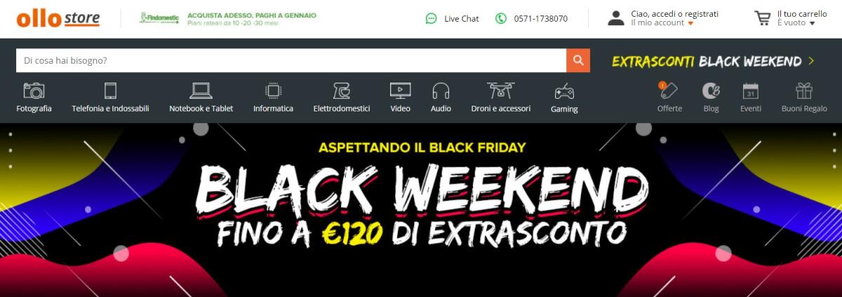 Black Friday 2018 Ollo Store: Sconti fino al 120 euro - 