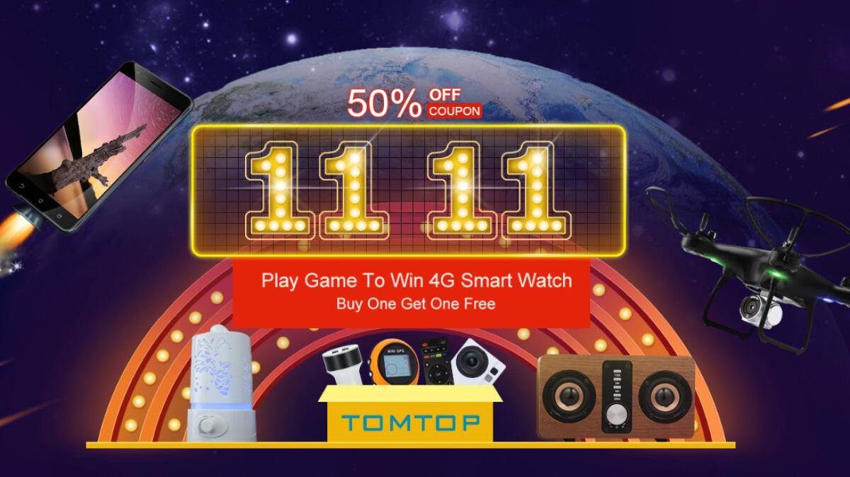 Offerte TomTop 11.11 Shopping Carnival 1-13 novembre 2018 - 