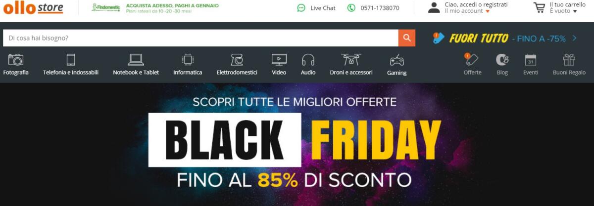 Black Friday 2018: Ollo è impazzita con Sconti fino all'85% - 