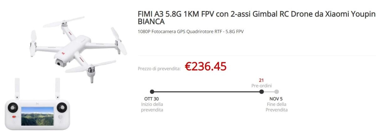 Miglior Drone alternativa DJI Spark: Xiaomi FIMI A3 - 