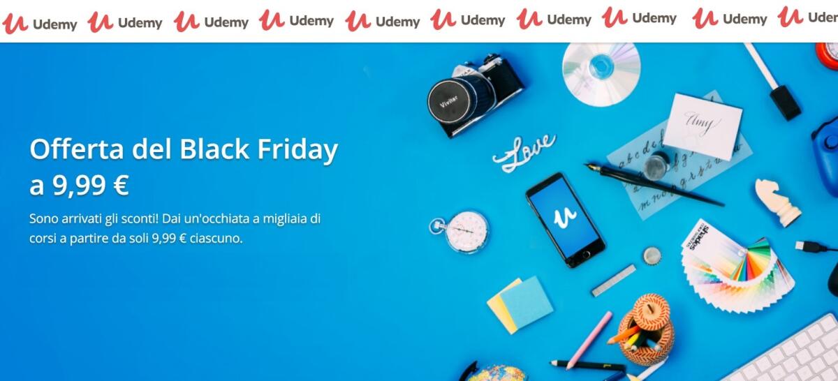 Black Friday 2018 Udemy: Numerosi corsi online a 9,99€ - 