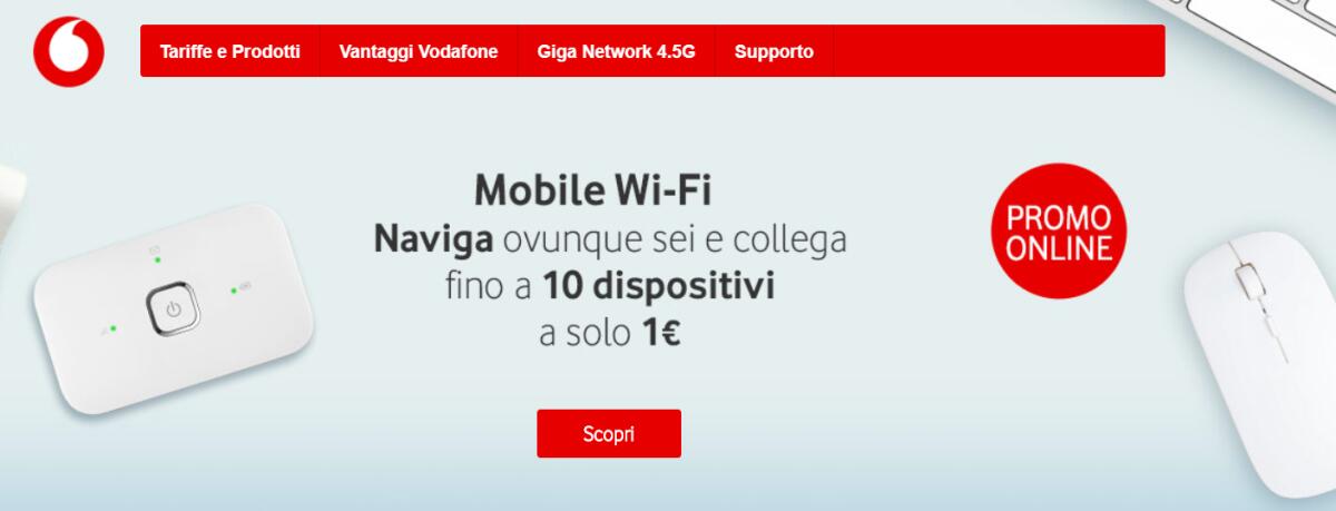 Modem portatile Wi-Fi 4G a solo 1 euro con Vodafone - 