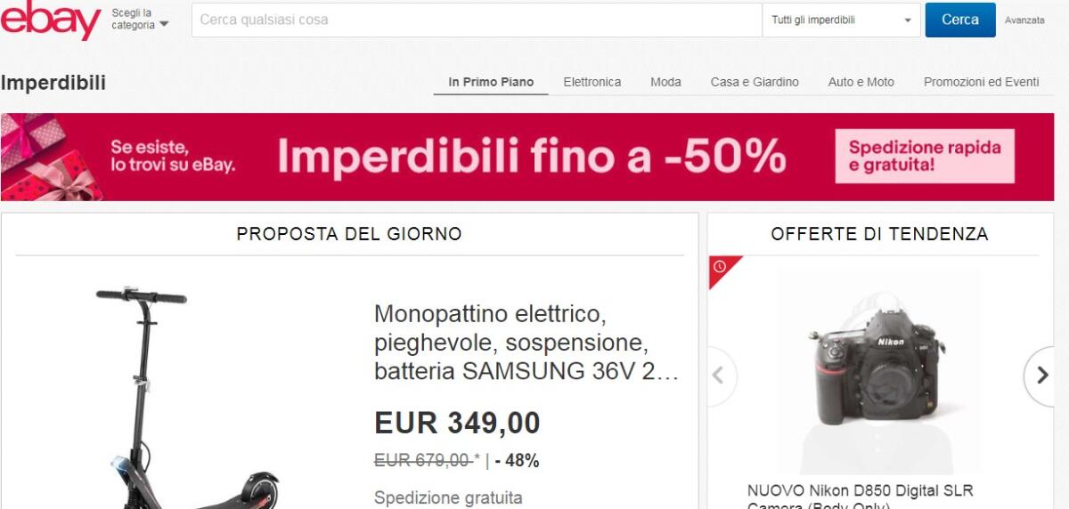 Promozioni eBay: Codice sconto 10% e tanti Regali per Natale - 
