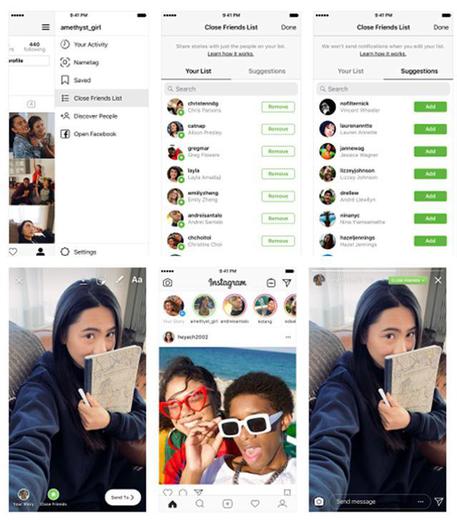 Come condividere le Storie con gli amici più stretti (uff. st. Instagram)