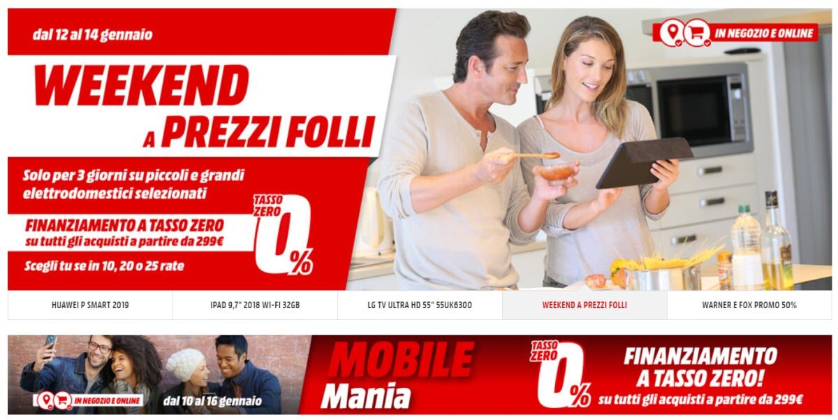 Weekend a Prezzi Follli da MediaWorld con il 10% di sconto su prodotti selezionati - 