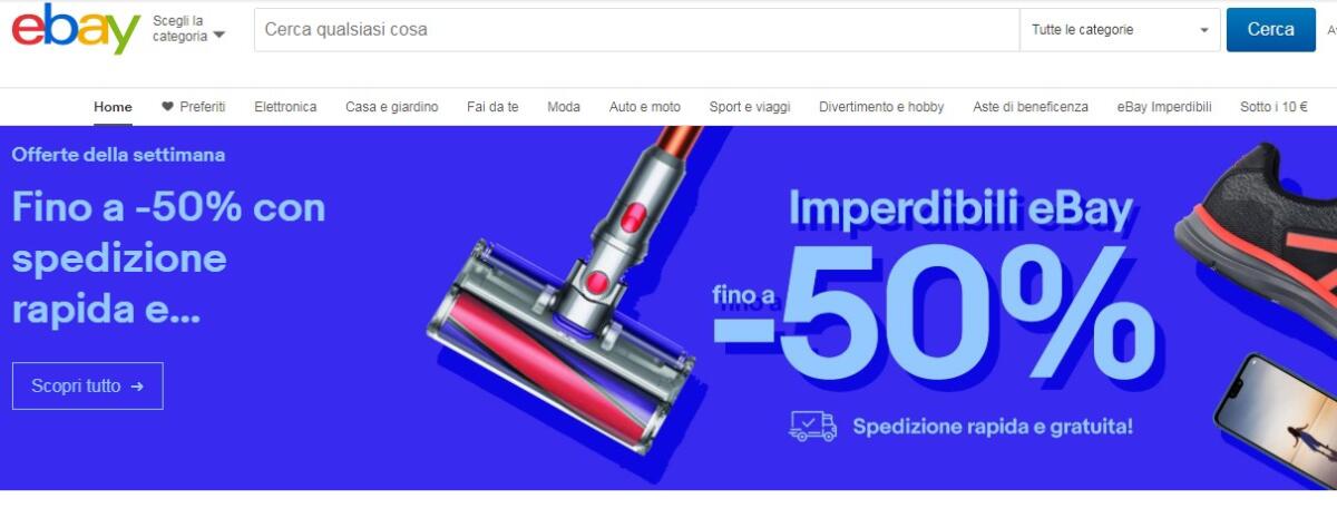 Ritornano gli IMPERDIBILI di eBay con sconti fino al -50%: Ecco i prodotti migliori in Offerta - 