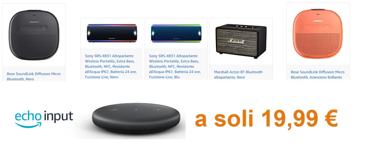 Amazon Echo Input scontato del 50% a meno di 20 euro - 