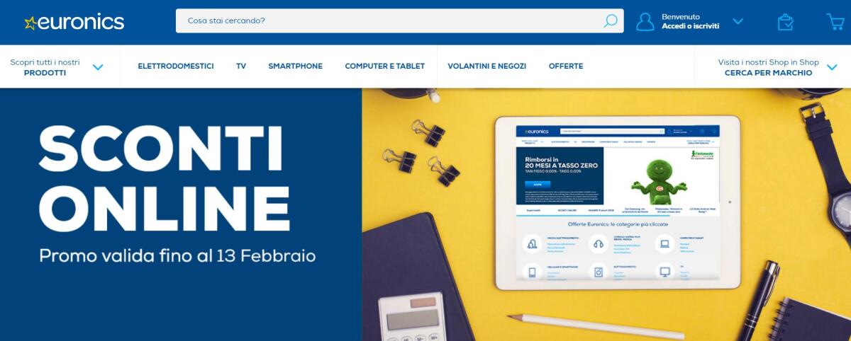 SCONTI ONLINE su Euronics.it fino al 13 febbraio - 