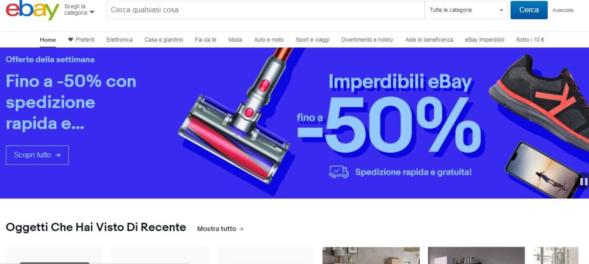Nuova selezione di offerte IMPERDIBILI su eBay con sconti fino al -50% - 